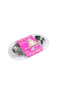 Messy Mutts Cat Double Feeder Silicone Marble
