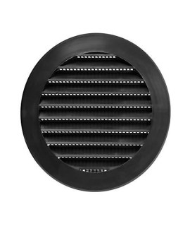 Repa Market Black Vent cover 4 Inch - Plastic Round Soffit Vent - Air Vent Louver - grille cover - Built-in Fly Screen Mesh - HVAc Ventilation (4 Inch, Plastic - Black)