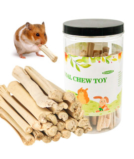 Roundler Rabbit Chew Toys, Small Animal Sweet Bamboo Sticks Chew Toys, Bunny Bamboo Snacks Molar Teeth Grinding Toy Chewing for Chinchillas Hamsters Guinea Pig Dwarf Rabbit Gerbils (H03)