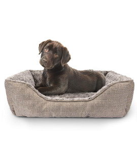 FURTIME Durable Dog Bed for Large Medium Small Dogs Soft Washable Pet Bed Orthopedic Dog Sofa Bed Breathable Rectangle Sleeping Bed Anti-Slip Bottom(25'', Brown)
