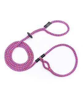 Harness Lead No Pull Dog Harness and Leash Set, Anti Pull Dog Harness for All Breeds and Sizes, One-Piece Cushioned Rope Design Safely Prevents Escaping and Pulling (Medium/Large, Pink/Purple)