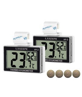 LXSZRPH Reptile Thermometer Hygrometer HD LCD Reptile Tank Digital Thermometer with Hook Temperature Humidity Meter Gauge for Reptile Tanks, Terrariums, Vivarium (2packs)