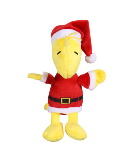 Peanuts for Pets 9 Holiday Woodstock Santa Plush Dog Toy with Squeaker Yellow and Red Charlie Brown Plush Dog Toy Medium Squeaky Dog Toys- Cute and Soft Stuffed Dog Toys for All Dogs Toy Bin