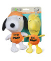 Peanuts for Pets 9 Inch Halloween Snoopy and Woodstock Pumpkin Big Head Plush Dog Toys 2 Piece Squeaky Dog Toy Set, Fabric Snoopy Plush Dog Toys for All Dogs Stuffed Dog Toys for All Dogs