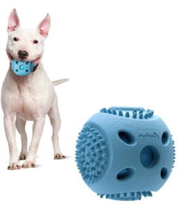 PETSLA Durable Squeaky Dog Balls for Small Medium Dogs and Puppies - Rubber Balls for Moderate Chewers Play Fetch and Promotes Dental Health Blue