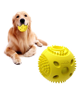 PETSLA Durable Squeaky Dog Balls for Medium Large Dogs and Puppies - Rubber Balls for Moderate Chewers Play Fetch and Promotes Dental Health