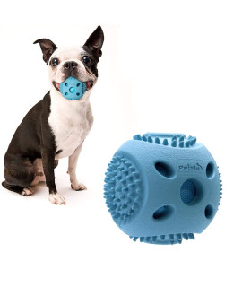 PETSLA Durable Squeaky Dog Balls for Small Dogs and Puppies - Rubber Balls for Moderate Chewers Play Fetch and Promotes Dental Health Blue