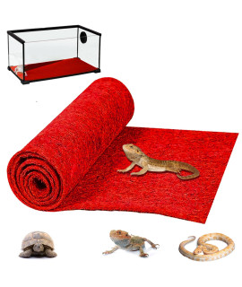 HERCOCCI Reptile Carpet, 39? x 20? Terrarium Bedding Substrate Liner Reptile Cage Mat Supplies for Bearded Dragon Lizard Tortoise Leopard Gecko Snake (Red)