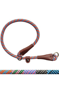 YUCFOREN Dog Slip Collar Round Nylon Chock Training Collar No-Pull P Collar with Sliding Stopper,1/3 by 20-inch,1/2 by 24-inch