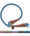 YUCFOREN Dog Slip Collar, Round Nylon Chock Training Collar No-Pull P Collar with Sliding Stopper,1/3 by 20-inch,1/2 by 24-inch