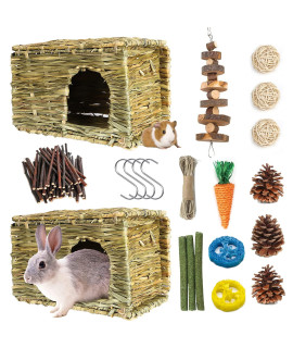 PStarDMoon Bunny Grass House-Hand Made Edible Natural Grass Hideaway Comfortable Playhouse for Rabbits, Guinea Pigs and Small Animals to Play,Sleep and Eat (style3)