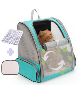 LOLLIMEOW Pet Carrier Backpack for Dogs and Cats,Puppies,Fully Ventilated Mesh,Airline Approved,Designed for Travel, Hiking, Walking & Outdoor Use (Mesh Green-M)