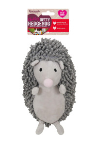 Rosewood Hetty Hedgehog, Plush Interactive Dog Toy with crunchy Water Bottle Inside - grey