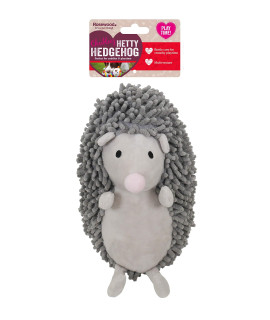 Rosewood Hetty Hedgehog, Plush Interactive Dog Toy with crunchy Water Bottle Inside - grey