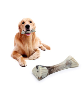 PETSLA Dog Toys for Aggressive Chewers Large Breed Indestructible Nylon Dog Bone Tough Dog Toy for Large Medium Small Dogs Teething Puppies (Nylon Marrow Bone, Large to X Large Dogs)