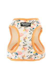 Downtown Pet Supply Step in Dog Harness for Small Dogs No Pull, Small, Floral - Adjustable Harness with Padded Mesh Fabric and Reflective Trim - Buckle Strap Harness for Dogs