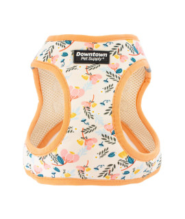 Downtown Pet Supply Step in Dog Harness for Small Dogs No Pull, Small, Floral - Adjustable Harness with Padded Mesh Fabric and Reflective Trim - Buckle Strap Harness for Dogs