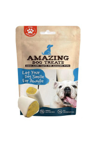 Amazing Dog Treats - Stuffed Shin Bone for Dogs (Acai Blend, 2-3 Inch - 4 Count) - All Natural Dog Bones
