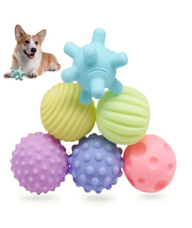 Puppy Teething Toys Squeaky Dog Chew Toys Ball, Puppy Boredom Dog Ball Squeaky for Pets Training Swimming Playing Running, Interactive Pet Toys for Small Puppies and Medium Dogs