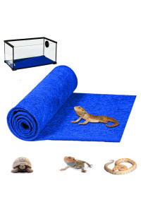 HERCOCCI Reptile Carpet, 39? x 20? Terrarium Bedding Substrate Liner Reptile Cage Mat Supplies for Bearded Dragon Lizard Tortoise Leopard Gecko Snake (Blue)