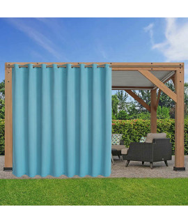 LORDTEX Waterproof IndoorOutdoor curtains for Patio - Thermal Insulated, Sun Blocking Blackout curtains for Bedroom, Porch, Living Room, Pergola, cabana, 105 x 108 inch, Teal, Set of 2 Panels