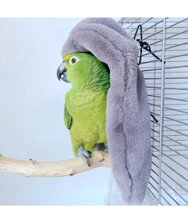 SGQCAR Corner Fleece Bird Blanket,Bird Blanket for Cage,Cozy for Birds,Parrot Cage Snuggle Hut Warm Bird Nest House Bed for Parrots,Small Conures, Lovebirds and Cockatiels L