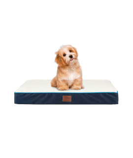 SunStyle Home Orthopedic Foam Dog Bed for Small & Medium Dogs Up to 50lbs with Waterproof Removable Cover, Mattress Pet Mat Bed for Dogs & Cats - Orthopedic Egg Crate Foam Platform, Dark Blue