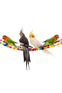 Bird Parrot Toys Ladders Swing Chewing Toys Hanging Pet Bird Cage Accessories Hammock Swing Toy for Small Parakeets Cockatiels, Lovebirds, Conures, Macaws, Lovebirds, Finches (22 inch 8 Ladders)