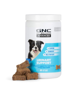 GNC for Pets Advanced Urinary Support for Dogs Soft Chew Dog Supplement for All Dogs Urinary Tract Support 60ct Soft Chews Chicken Flavor Dog Supplement for Urinary Health