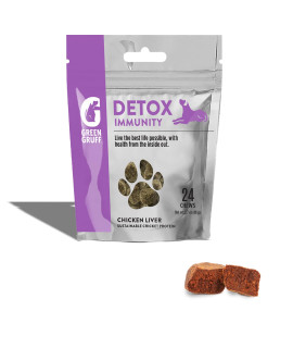 Green Gruff Dog Probiotics & Digestive Enzymes - Organic Dog Immune Supplement with Protein, Multivitamin & Omega 3 Fish Oil for Dogs - Made in USA - Dog Allergy Relief - Canine Probiotic - 24 Chews