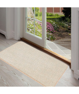 ITSOFT Dirt Trapper Indoor Door Mat & Entrance Rug for Wet Muddy Shoes and Pet Paws, Non-Slip Machine Washable, Shoe Scraper, Absorbent Welcome Dog Mat for Front Door, Entry Way (30x18, Beige)