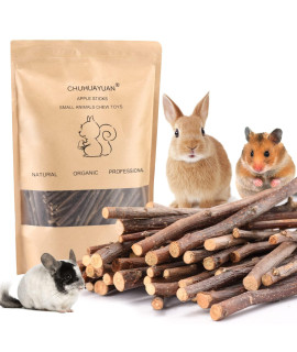 CHUHUAYUAN Natural Apple Sticks, 300g Treats Food for Small Animals, Chew Toys for Chinchilla Guinea Pigs Rabbit Squirrel Hamster Bunny