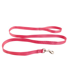 Flat Dog Leash, Strong and Durable, Soft, Comfortable Nylon Fabric, for Small, Medium and Large Dogs, Attaches to Pet Collar (6 Foot, Pink)