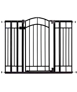 Summer Infant Multi-Use Decorative Extra Tall Walk-Thru Baby Gate, Fits Openings 28.5-48 Inch (Pack of 1), Black Metal, for Doorways and Stairways, 36' Tall Baby and Pet Gate, Black, One Size