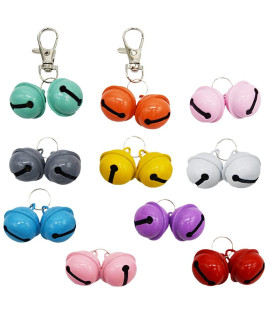 20 Pack Pet Collar Bells Colorful 0.86 Inches Big Cat Dog Strong Loud Bell for Potty Training Charm for Collars Necklace Pendant