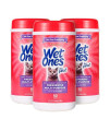 Wet Ones for Pets Freshening Multipurpose Wipes for Cats with Aloe Vera, 50 Count- 3 Pack Easy to Use Cat Cleaning Wipes, Freshening Cat Grooming Wipes for Pet Grooming in Fresh Scent (FF12853PCS3)