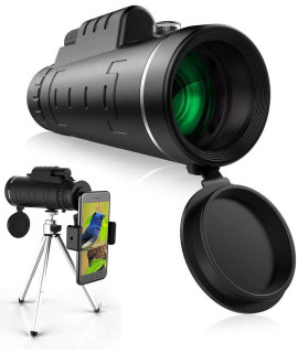 Monocular Telescope,40X60 High Power HD Monocular Telescope with Smart Phone Adapter,Waterproof Monocular with Durable and clear Prism Dual Focus for Bird Watching,concert,camping,Hiking