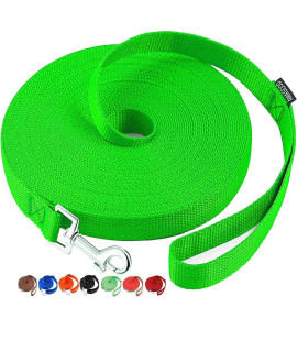AmaGood Dog/Puppy Obedience Recall Training Agility Lead-15 ft 20 ft 30 ft 50 ft Long Leash-for Dog Training,Recall,Play,Safety,Camping (15feet,Green)