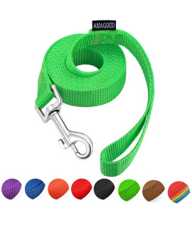 AMAGOOD 6 FT Puppy/Dog Leash, Strong and Durable Traditional Style Leash with Easy to Use Collar Hook,Dog Lead Great for Small and Medium and Large Dog (3/4 in x 6 ft(Pack of 1), Green)