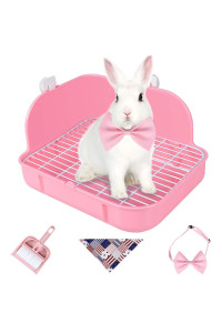 HumorousP Rabbit Litter Box corner - Rabbit Supplies Litter Pan cage Potty Trainer Ideal for Small Animal, Rabbit, guinea Pig, Ferrets Rectangular Plastic Material