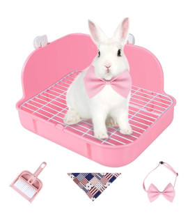 HumorousP Rabbit Litter Box corner - Rabbit Supplies Litter Pan cage Potty Trainer Ideal for Small Animal, Rabbit, guinea Pig, Ferrets Rectangular Plastic Material