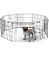 UNDERDOg 8 Panel Playpen Suitable for DogsPuppiescats & Rabbits Foldable Ideal for IndoorOutdoor use Puppy Play Pen (61cm, Black)