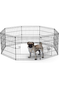 UNDERDOg 8 Panel Playpen Suitable for DogsPuppiescats & Rabbits foldable ideal for IndoorOutdoor use puppy play pen (61cm, Silver), UND-1002S-SILV-VE