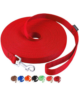 AmaGood Dog/Puppy Obedience Recall Training Agility Lead-15 ft 20 ft 30 ft 50 ft Long Leash-for Dog Training,Recall,Play,Safety,Camping (15feet, Red)