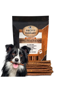 BRUTUS & BARNABY USA?Sweet Potato Dog Treats?- Crunchy Grain Free Cinnamon Apple Sticks, Promotes Positive Gut Health with Natural Anti-Diarrhea Properties (Cinnamon & Apple, 8 oz)