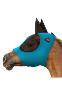 SmithBuilt Horse Fly Mask (Teal, Cob) - Mesh Eyes and Ears, Breathable Fabric, UV Protection