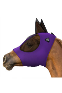 SmithBuilt Horse Fly Mask (Purple, Cob) - Mesh Eyes and Ears, Breathable Fabric, UV Protection