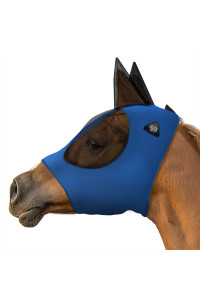 SmithBuilt Horse Fly Mask (Blue, Cob) - Mesh Eyes and Ears, Breathable Fabric, UV Protection