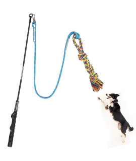 Meieke Flirt Pole Toy for Dogs, Pet Teaser Wand Outdoor Interactive Pet Dog Flirt Pole Training Exercise Rope Toy for Small Medium Large Dogs