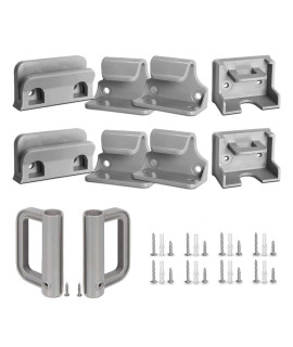 GRENFU Retractable Baby Gate Replacement Parts Kit Grey Pet Gate Full Set Wall Mounting Hardware with Brackets Anchors and Screws